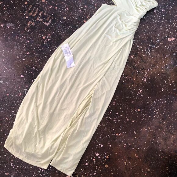 BCBGMAXAZRIA One Shoulder Cut Out Gown Lime M - Picture 9 of 10